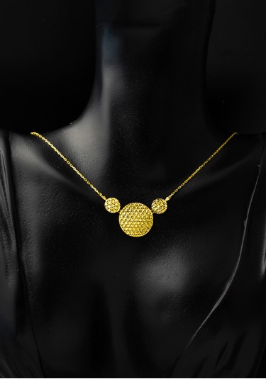 Bilezikci Yaşam Çiçeği Küpe - Kolyeli 22 Ayar Set