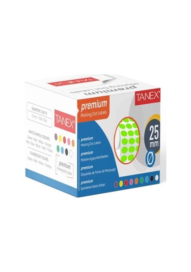 Tanex Nokta Etiket 25mm 2500li Yeşil - 2 Paket