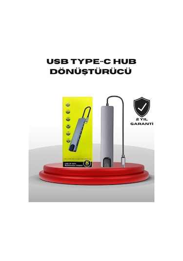 4k Hdmı Çıkışlı, Gigabit Ethernet'li Usb-c Çoklu Port Hub