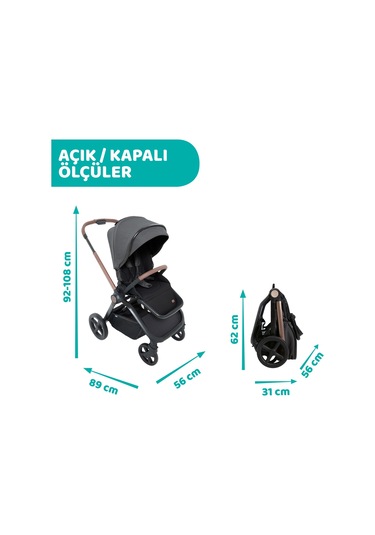 Chicco Mysa Bebek Arabası Black Satın 05087026450000