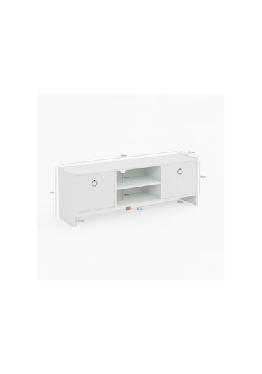 Tv Sehpası Kapaklı Raflı Tv Ünitesi Televizyon Sehpası Beyaz