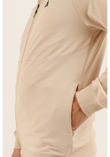Airlife Saturn Ur7 Pro I Tam Boy Fermuarlı Erkek Kapüşonlu Sweatshirt Bej