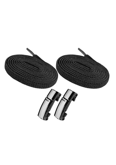 Elastik Siyah Akıllı Kilitli Bağcık Mıknatıslı Tak Bırak 100 Cm