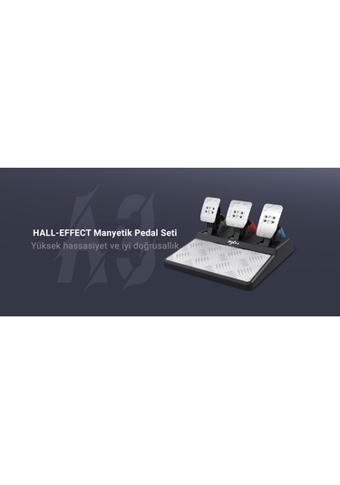 A3 Hall-effect Manyetik Pedal Seti 3 Pedallı, Ayarlanabilir Kuvvet Ve Ergonomi Yüksek Hassasiyetli Sim Racing Pedalı