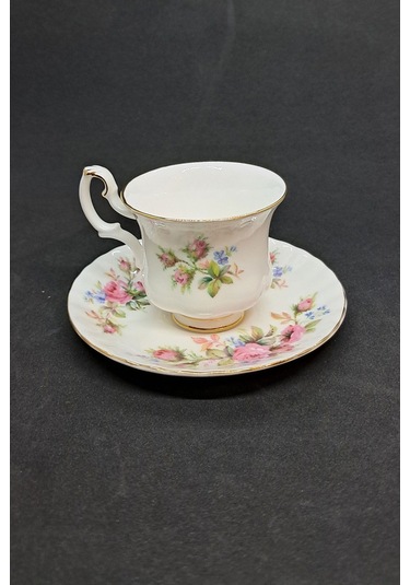 Moss Rose Vintage Türk Kahve Boyu Kahve Fincanı 2 Parça 90ml Pembe