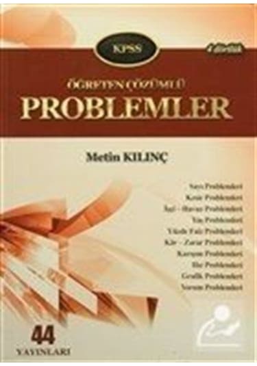 KPSS Öğreten Çözümlü Problemler / Metin Kılınç