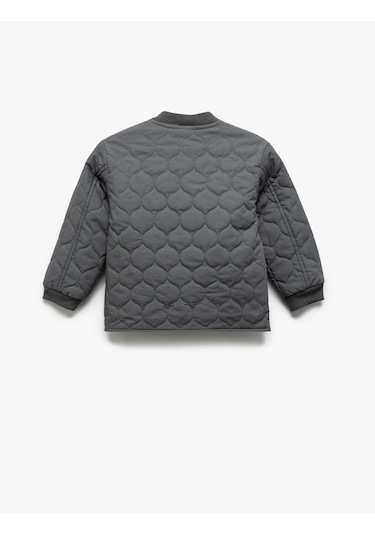 Koton Uzun Kollu Fermuarlı Pamuklu Kapitone Mevsimlik Mont Antrasit 5smb20005tw Antrasit