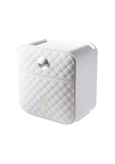 Xindoker Duvar Montajlı Abs Tuvalet Kağıdı Dispenseri - 360 Su Geçirmez, Üst Raf Ve Çekmeceli Depolama, Hassas Kesim Açısı, Deliksiz Yapıştırıcı İle Kolay Kurulum Beyaz Diğer