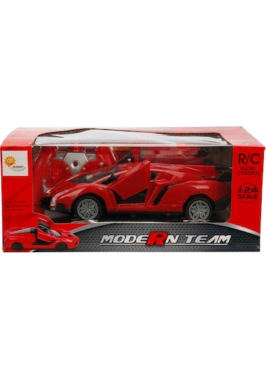 Şarjlı Uzaktan Kumandalı 20 Cm Spor Araba Modern Team Rc Yarış Arabası Açılır Kapı Kırmızı