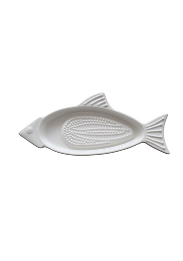 Lüks Porselen Balık Figürlü Bebek Elma Rendesi Meyve Sebze Püre Rendesi Mama Rendesi Beyaz