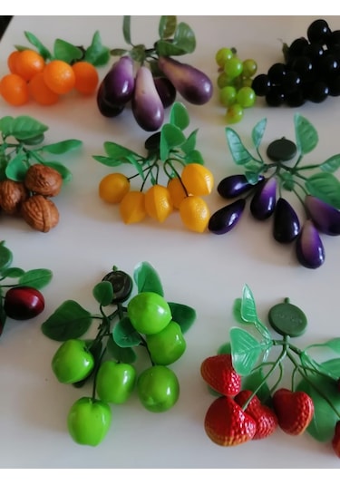 Magnetli Yapay Meyve Dalı 9 Adet Birden