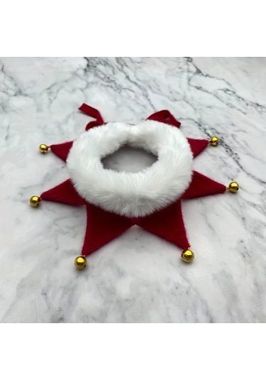 Elmpaly Kırmızı L Boy Evcil Hayvan Atkısı Yünlü Tüylü Çanlı Kedi Köpek Şalı