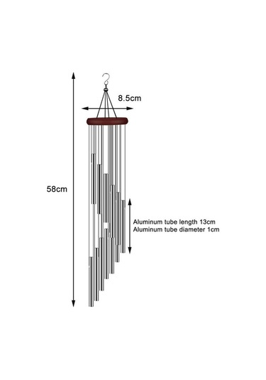 Altın 12 Tüp Rüzgar Çanı Çan Tüpleri Bahçe Ev Dekorasyonu