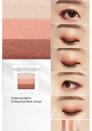 Yumuşak Dokulu, Dökülme Yapmayan 3 Renkli Göz Farı Triple Shadow No.6 Marsala Red 6