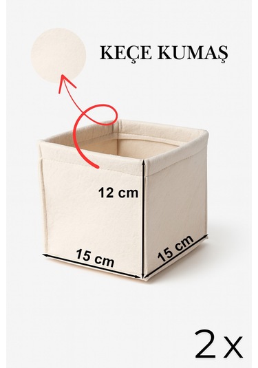 Keçe Çekmece Ve Dolap Düzenleyici Organizer Seti 6 Parça Krem, Çok Amaçlı Düzenleyici Kutular Krem