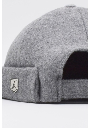 Kışlık Yeni Stil Yün Retro Hip-Hop Docker Şapka Gri