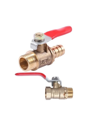 Ulzyvf Erkek - Dişi M/f Dişli 1/2 İnç Tam Bağlantı Noktasız Pirinç Su Küresel Vanası Ve 10mm X 1/4 İnç Pt Erkek Dişli Pirinç Küresel Vana