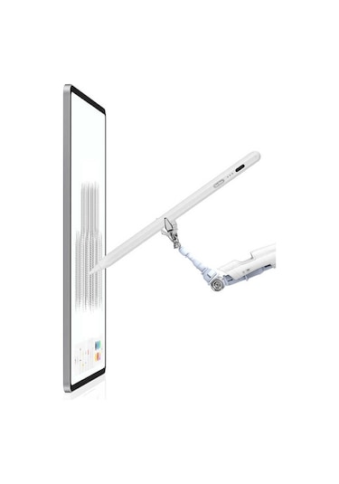 Go Des GD-P1209 iPad Uyumlu Palm Rejection Stylus Pencil Eğim Özellikli Dokunmatik Kalem - ZORE-260229 Beyaz