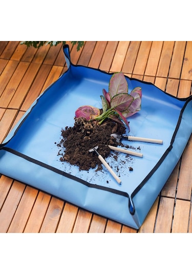 Çiçek saksı toprağı toprak  aktarımı için su geçirmez ped 65x65CM