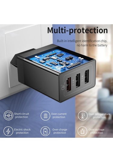 Essager 30w Usb Tip C Şarj Cihazı Hızlı Şarj 3.0 İphone Uyumlu 14 Samsung Xiaomi 3 Port Çoklu Fiş Duvar Cep Telefonu Hızlı Şarj