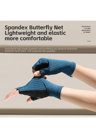 Vkemall Yaz Bisiklet Eldiveni Yarı Parmaklı Erkek Kadın, Kayganlık Önleyici Amortisörlü Nefesli L Beden Tatil Kırmızısı