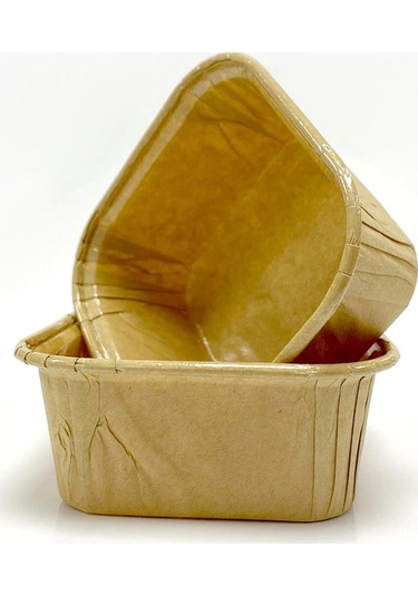 Dolphin Muffin Kare Kağıt Kraft Sarı Kek Kalıbı Kapsülü Kabı - 50 Adetlik 1 Paket Renkli