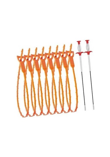 Bosphorusboutique02 Suntuk Drenaj Tıkanıklık Sökücü 10x Esnek Çok Yönlü Turuncu Ev Tipi Turuncu