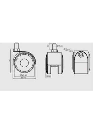 Gürçayhırdavat Mobilya Tekeri Döner Plastik H51Mm Geçme 18Mm