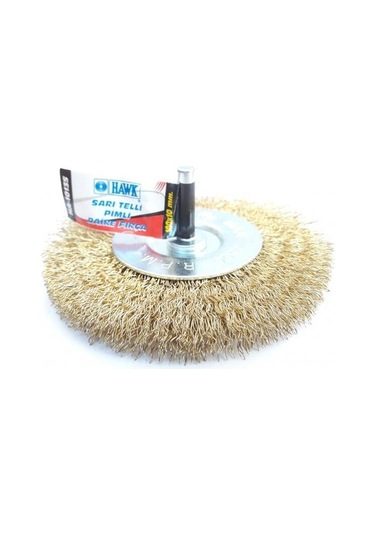 Ha10135 Pimli Sarı Tel Daire Fırça 100x10 Mm