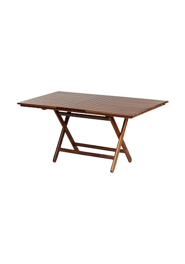 Bahçeme Kaş 80X160 Katlanabilir Ahşap Bahçe Balkon Masası-