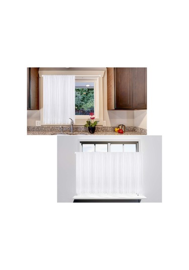 Konesam Plastik Uzatılabilir Perde Çubuğu 60-100cm - 4 Adet Çubuk + 10 Adet Yapıştırıcı Kanca, Ev/parti Dekorasyonu İçin Kolay Kurulum Beyaz