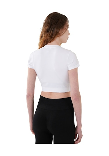 Musclecloth Nova Seamless Crop T-shirt Beyaz