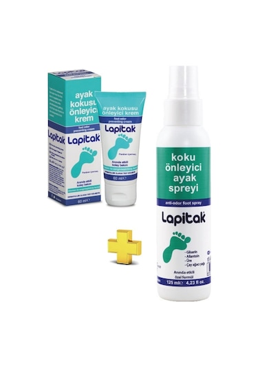 Lapitak Ayak Kokusu Önleyici Krem 60 ML + Koku Önleyici Ayak Spreyi 125 ML