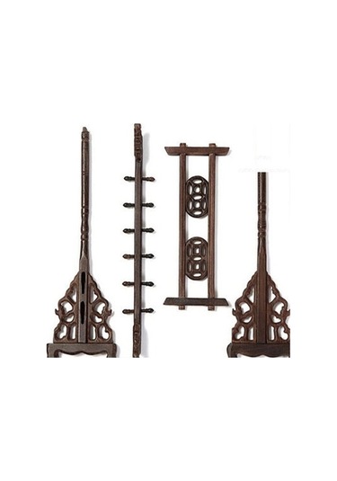 Willowhaven Ahşap Çin Fırça Kalem Asılı Musluk Tutucu 6 Asılı 12-pin Kaligrafi Standart Çok Renkli