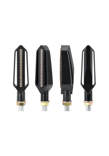 Xindoker Motosiklet Modifikasyon Için 24led Çift Renkli Akışkan Sinyal Lambası - Fren Işığı Parıltı Kırmızı, Gündüz Çalışma Işığı Beyaz 4 Adet/set