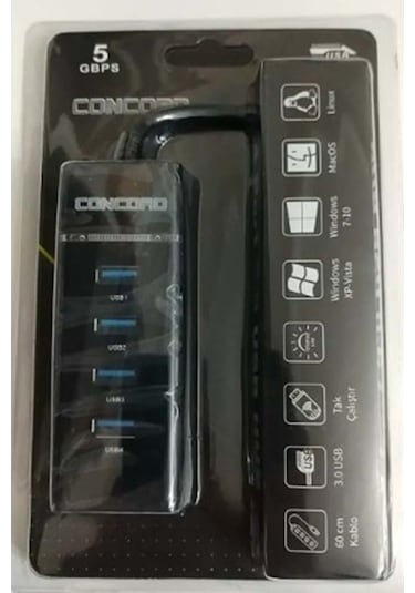 Concord C-848 4 Portlu Usb 3.0 Hub Usb Çoklayıcı