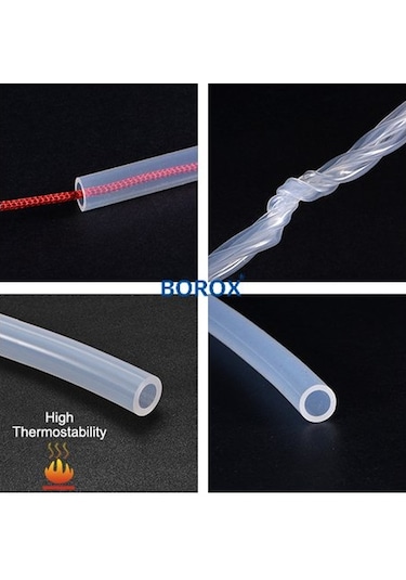 Borox Silikon Hortum 7x11mm - Şeffaf 10 metre - Silicon Hose Platin