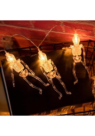 Agoodshop Ev Dekorasyon Led Işık Su Geçirmez Cadılar Bayramı Dize 10/20/30/40 Pille Çalışan Usb Şarj Edi Beyaz