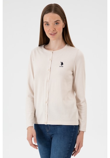 U.s. Polo Assn. Kadın Krem Hırka Triko 50313624-vr071 Krem