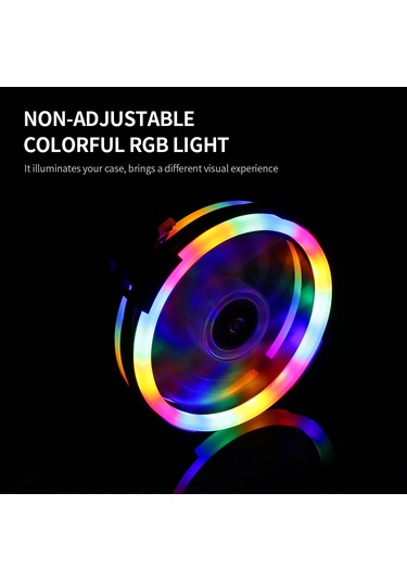 Jeehugo 12cm Rgb Bilgisayar Kasası Soğutma Fanları, Sessiz Hidrolik, 1300rpm, 5 Adet Paket