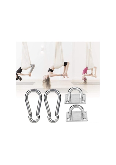Kosona 6mm Paslanmaz Çelik Tırnaklı Kanca - Tavan Askı, Yoga Aletleri, Kapı Kilidi İçin Dayanıklı Suspension Metal Eşyası Seti 163g