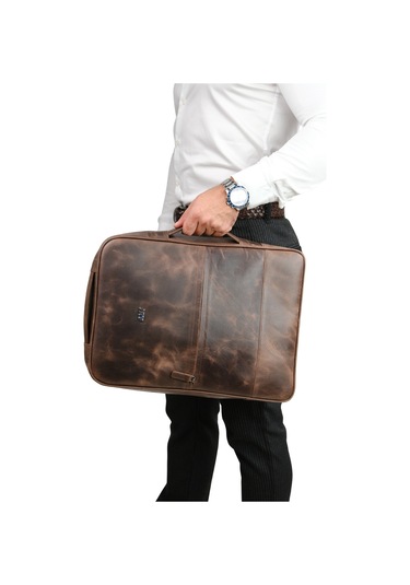 Mft Leather Hakiki Deri Unisex Sırt Çantası - Napoli 4212 Tiguan Kahve