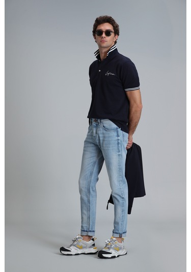 Lufian Dukas Smart Jean Erkek Pantolon Slim Fit Mavi Mavi 111200158100300 Mavi