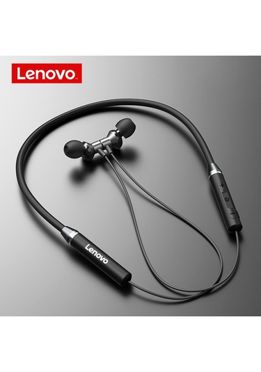 Qingmipy Lenovo He05 Bluetooth 5.0 Kulaklık, Ipx5 Su Geçirmez Spor Kulaklığı, Ergonomik Müdahale, 8 Saat Çalma Süresi, Siyah