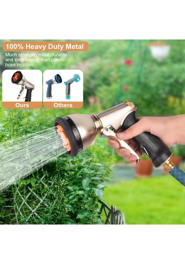 Hortum Borusu Püskürtme Tabancası, Ağır Hizmet Tipi Metal Bahçe 1 Adet