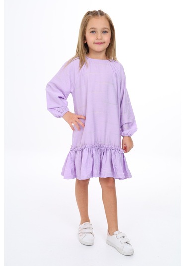 Toontoy Kız Çocuk Elbise Lila