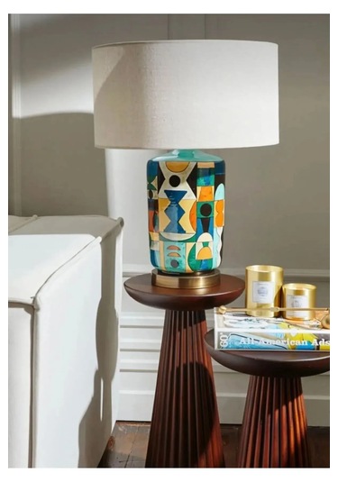 Wood Ahşap 2 Li Set Fitilli Mantar Yan Sehpa Modern Ceviz Renk