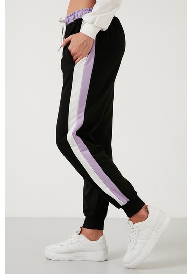 Lela Renk Bloklu Regular Fit Kapüşonlu Spor Bayan Takım 5863835 Lila