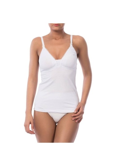 Kadın Beyaz Pamuk Emzirme Atleti 3050 001