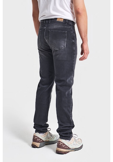 Itsbasic Erkek Siyah Renk Slim Fit Likralı Kumaş Denim